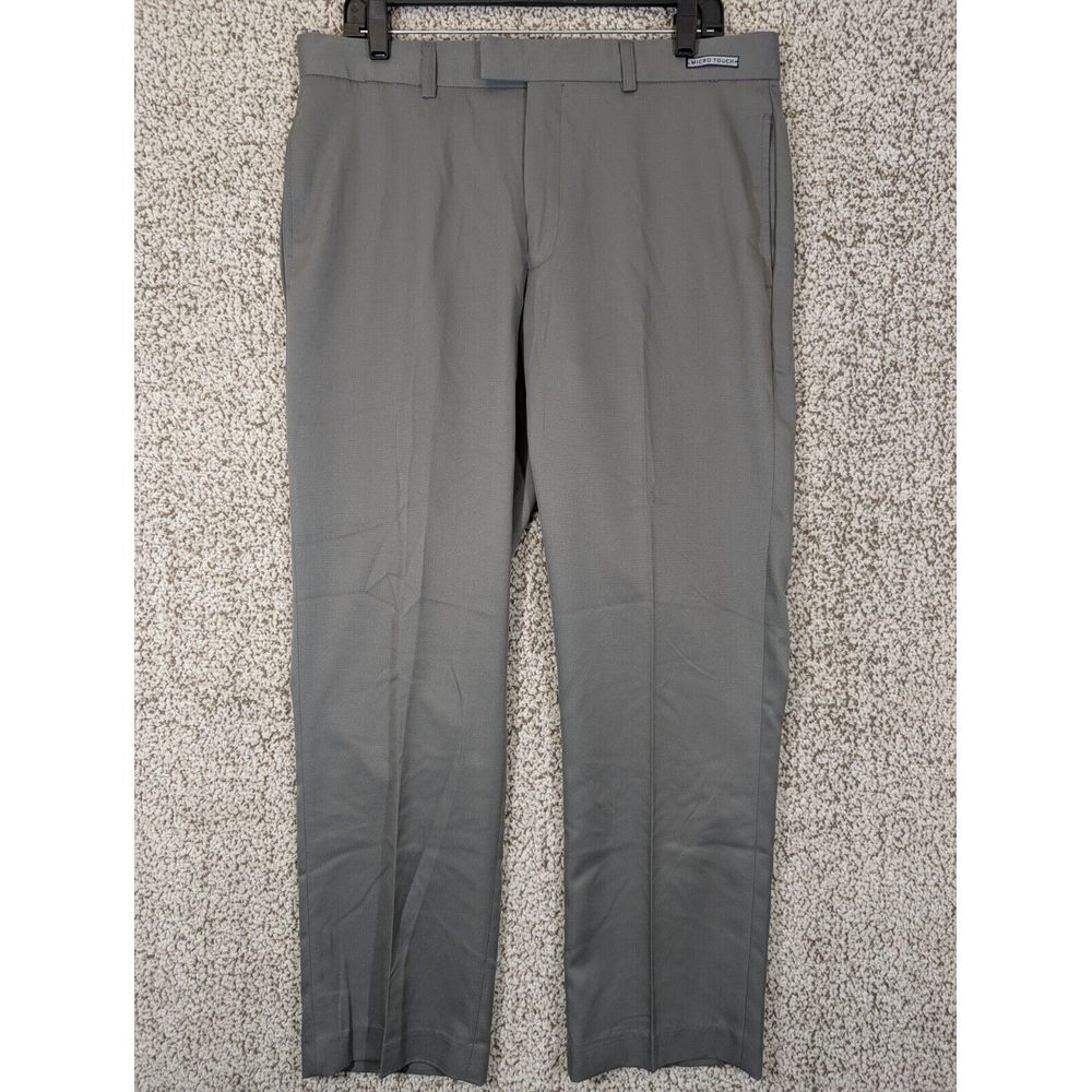 Michael Brandon Micro Touch Mens Gray Polyester Straight Dress Pants 34x30 Golf‎
